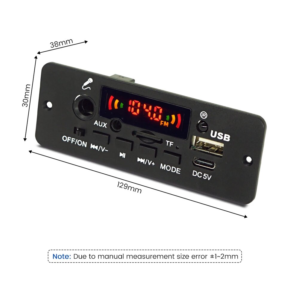 Amplificateur Bluetooth 2*5W 12V Décodeur MP3 Lecteur musical auto Radio FM – Image 9