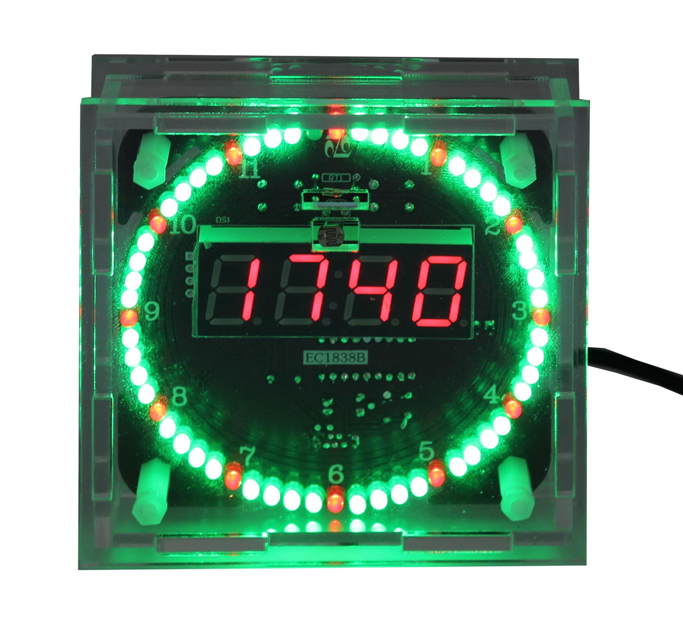 Kit horloge LED rotative DS1302 avec boîtier – Image 2