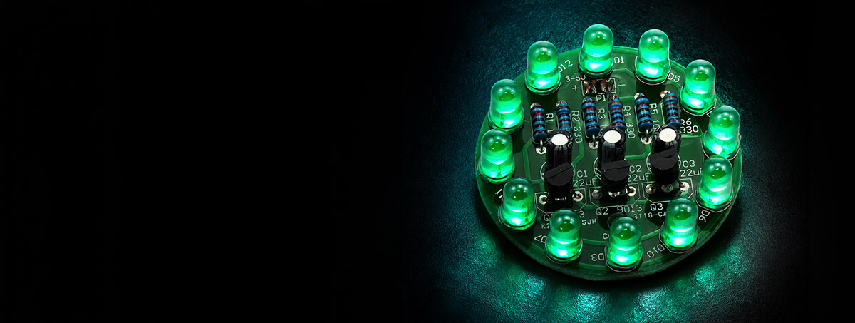 Bannière chenillard LED vert