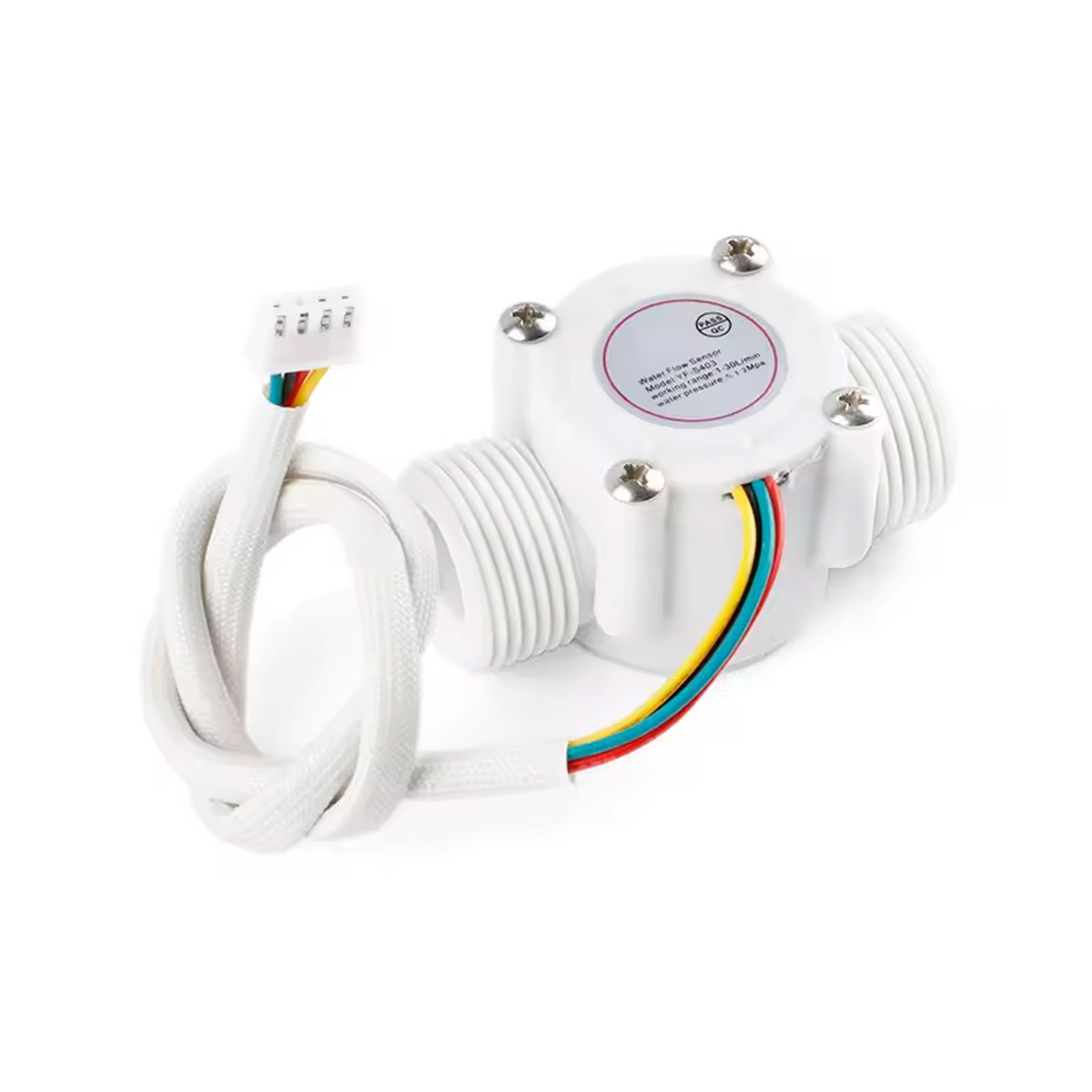 Interrupteur de débit d'eau avec capteur à effet Hall – 5–24V DC, 4 broches, S403