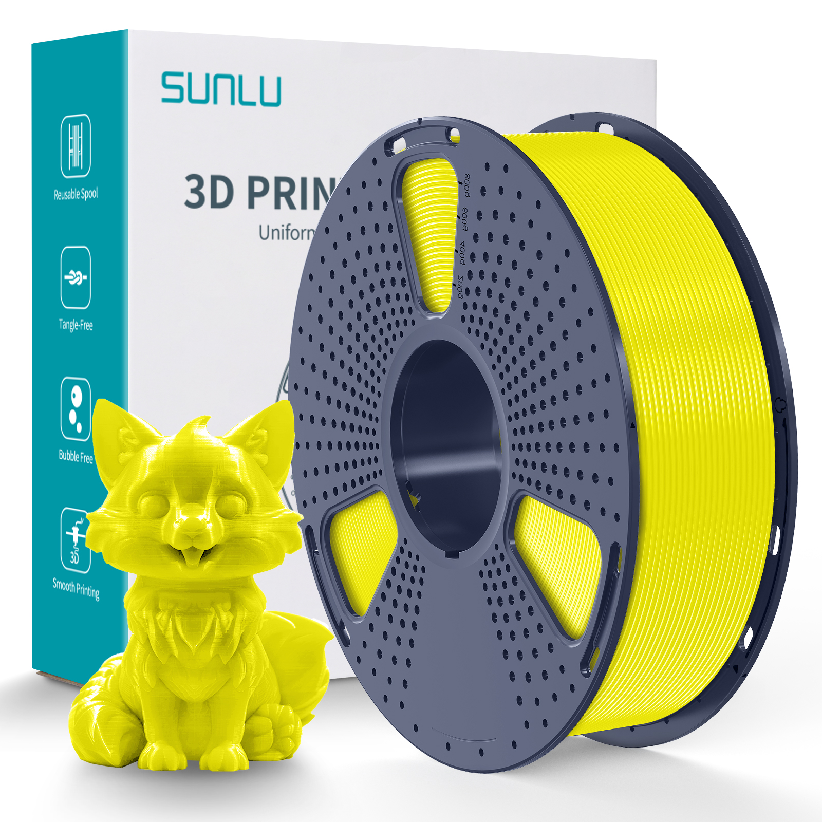 Filament PETG Sunlu Jaune 1,75 mm 1 kg