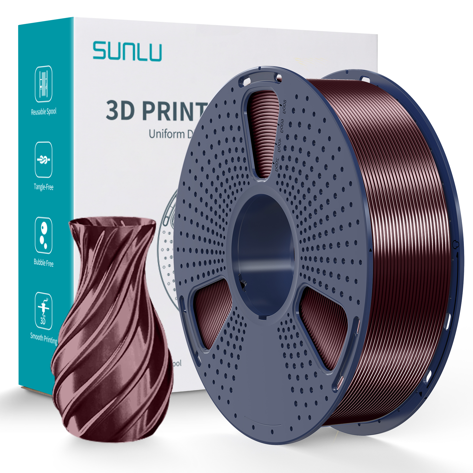 Filament Sunlu TPU Silk Rouge Vin 1.75mm 1kg