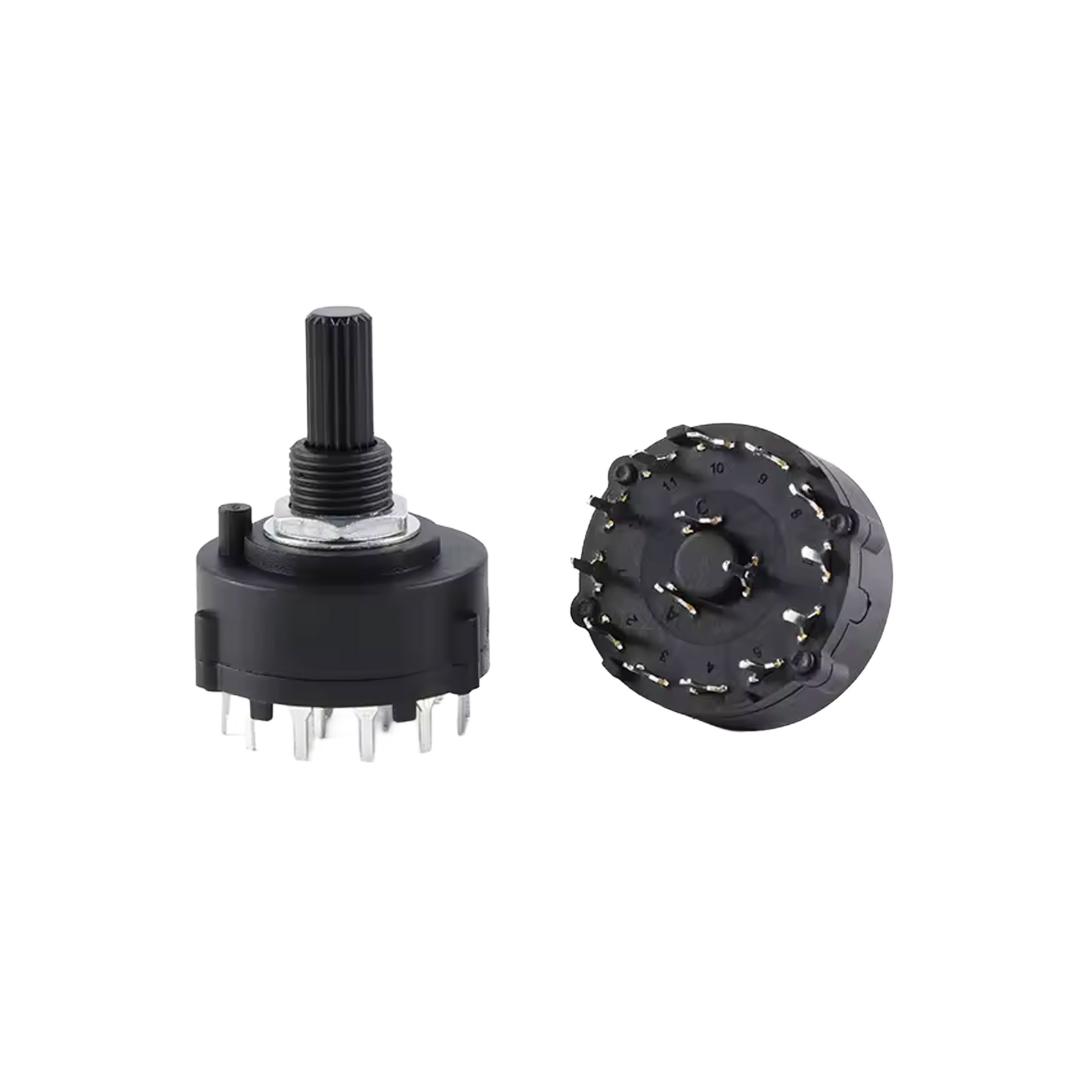 Interrupteur rotatif RS26 2 pôles, 6 positions – simple étage avec poignée de 20 mm