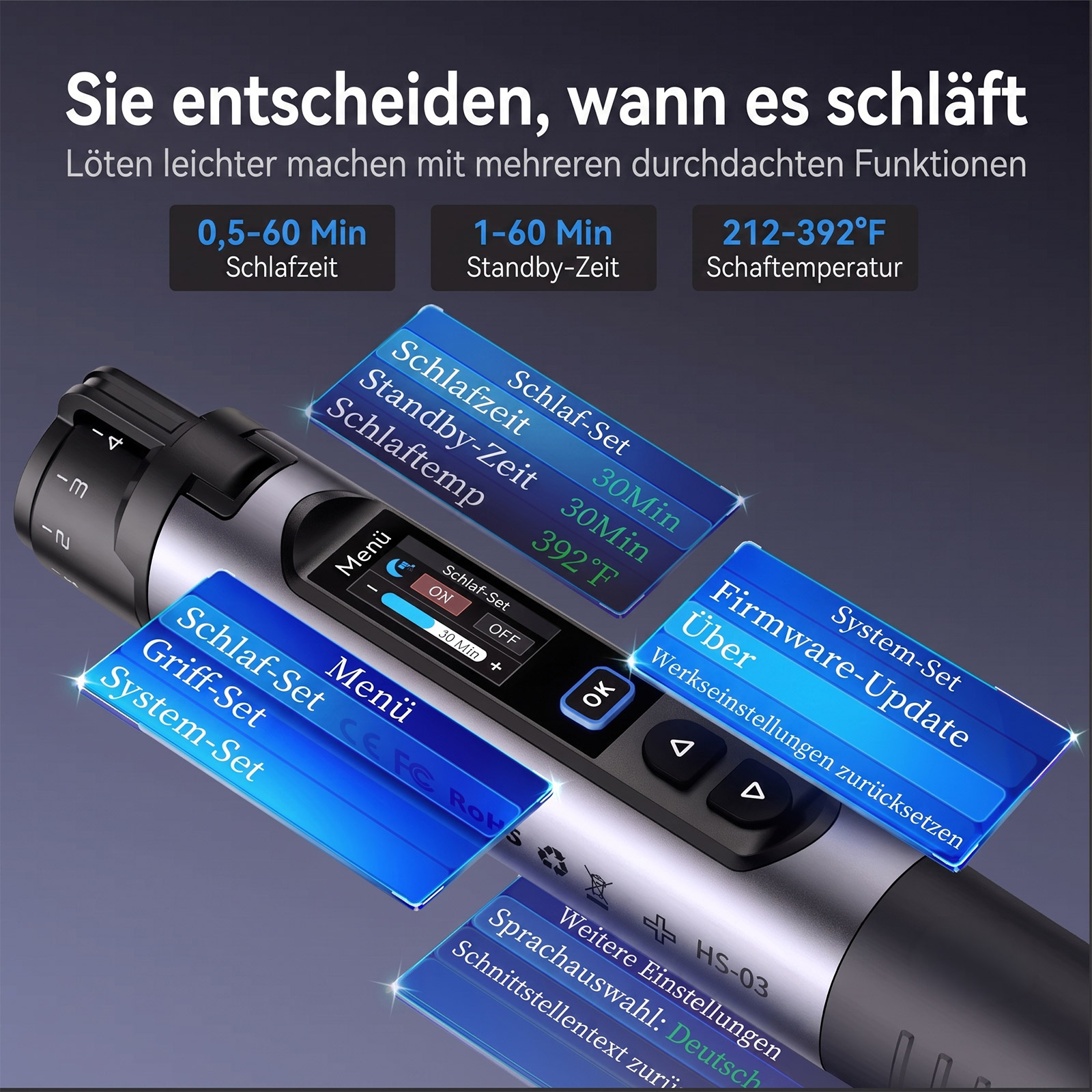 FNIRSI HS-03 Fer à souder sans fil 2600mAh USB-C chauffage rapide – Image 4
