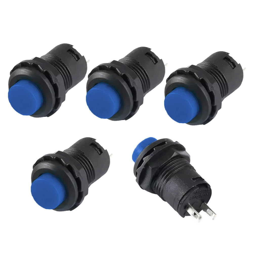 5x Bouton poussoir 12 mm DS-427 Bleu