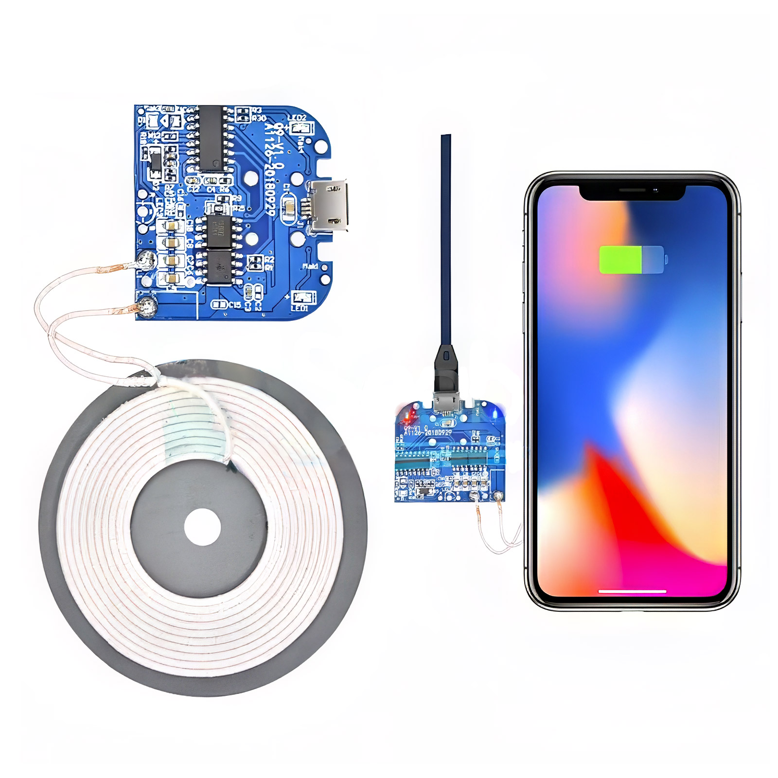 Module de charge sans fil 10W pour smartphone avec Micro-USB pour kits DIY