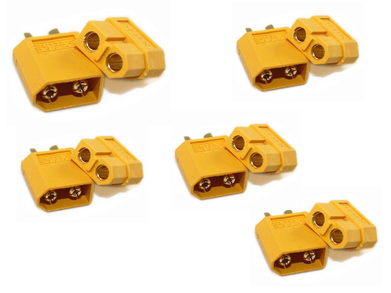 Lot de 5 paires de connecteurs XT60 mâle/femelle
