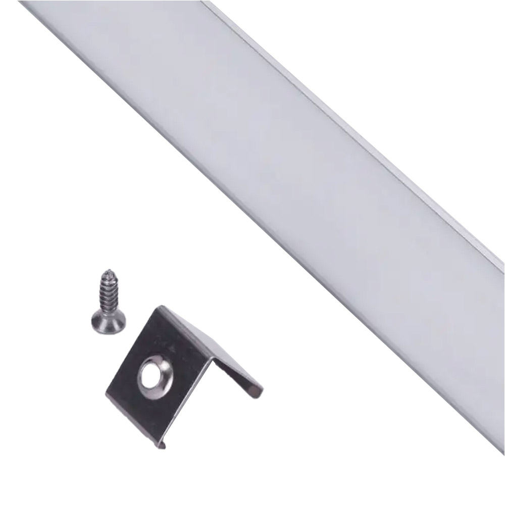 Profilé en aluminium pour LED 1 m angle 16x16 mm avec couvercle argent – Image 2