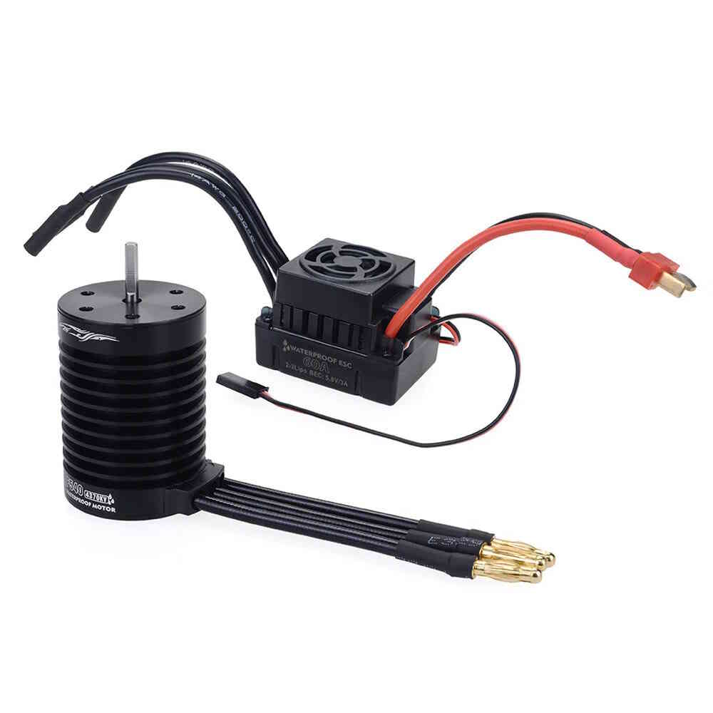 Moteur Brushless F540 V2 4370KV avec combo ESC 60A pour voiture RC 1/10 1/12 1/14