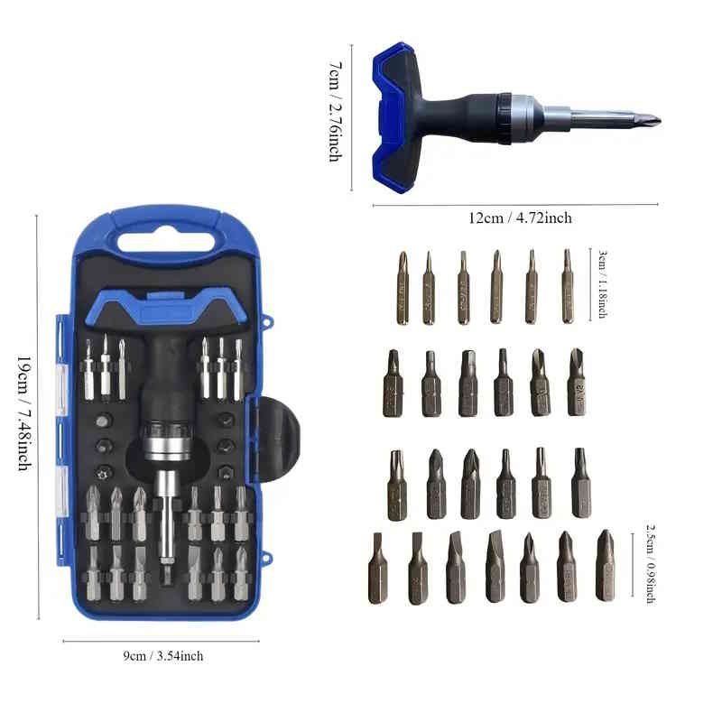 Kit de tournevis à cliquet en forme de T 26-en-1 avec 25 embouts – Image 5