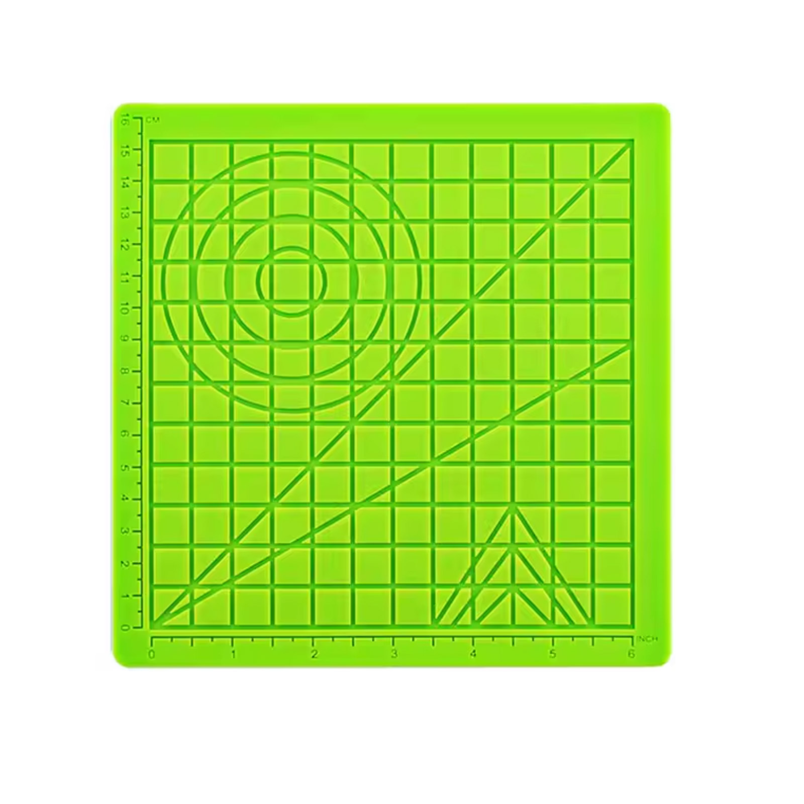 Stylo 3D tapis de base design avec formes géométriques 177x177mm vert