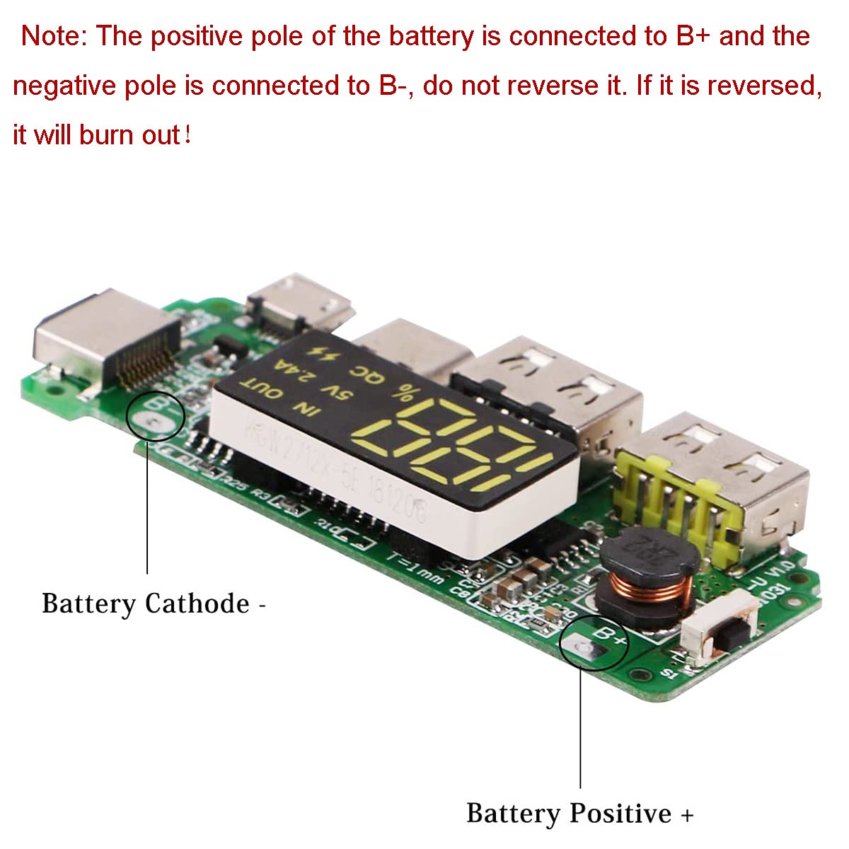 Module chargeur de batterie Lithium 18650 Dual USB avec convertisseur Step-Up Buck 5V – Image 5