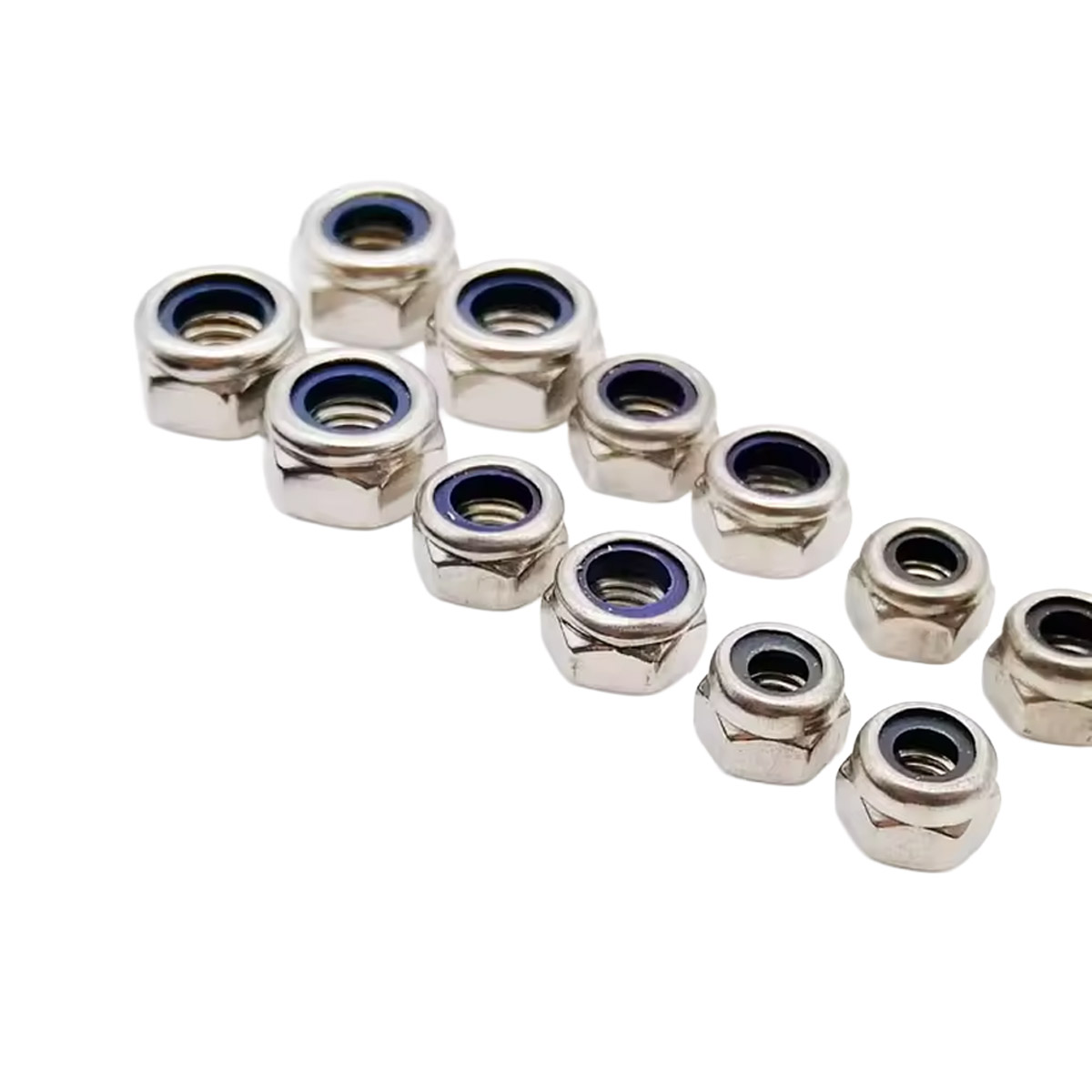 50x écrou hexagonal autofreiné acier inoxydable 304 DIN985 M3 – Image 3