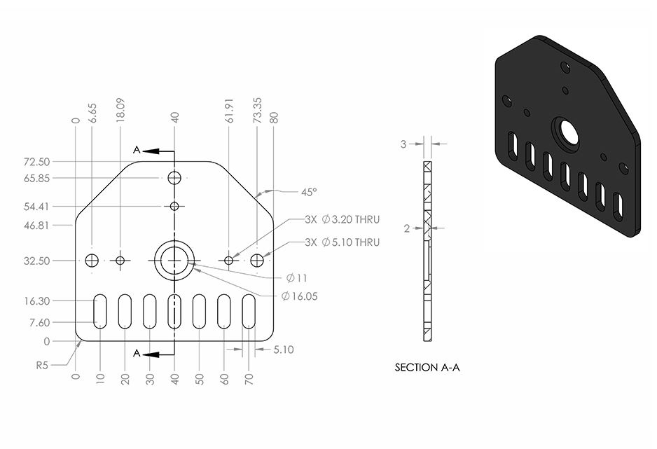 Plaque de broche Nema23 pour profilés aluminium V-Slot – Image 4