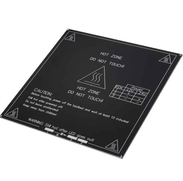 Plateau chauffant MK3 214x214 mm 12V / 24V (noir) – Image 2