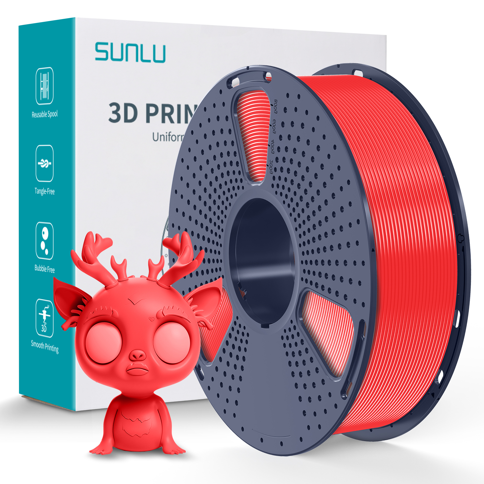 Filament Sunlu PLA+ Cherry Red (Macaron) 1,75 mm 1 kg