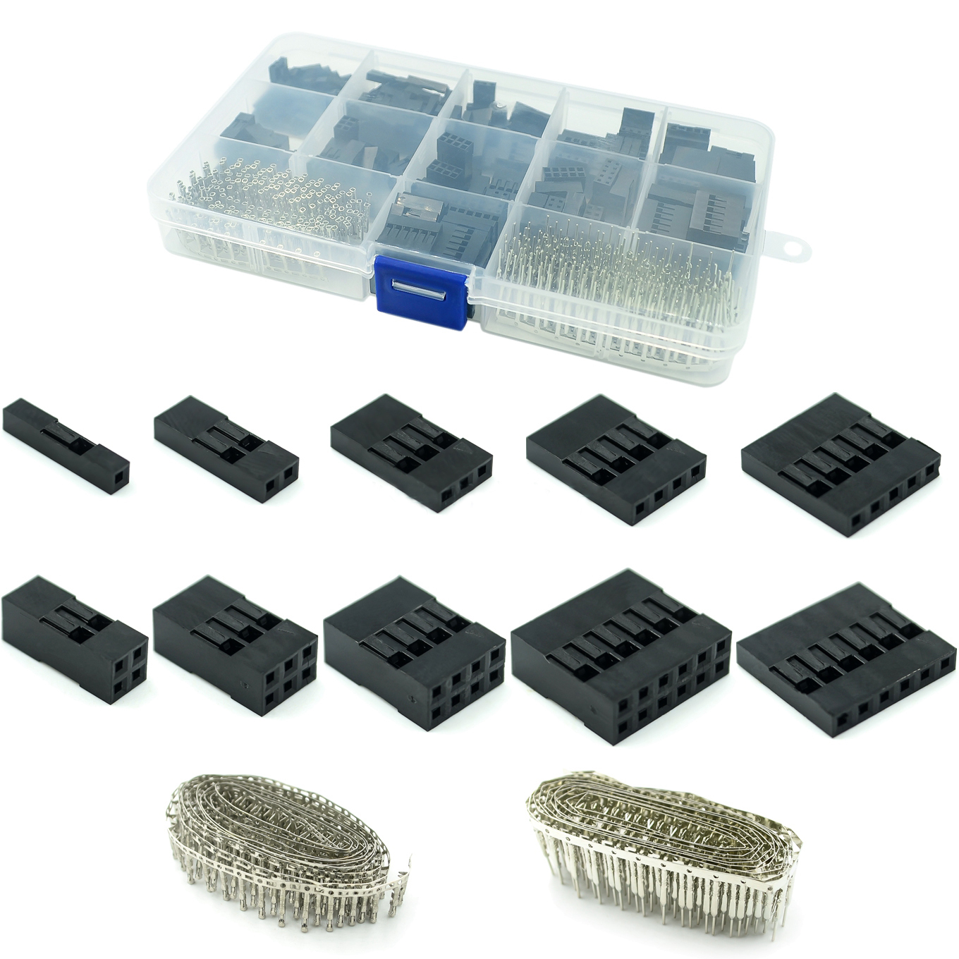 Kit connecteurs Dupont + contacts à sertir 650 pièces