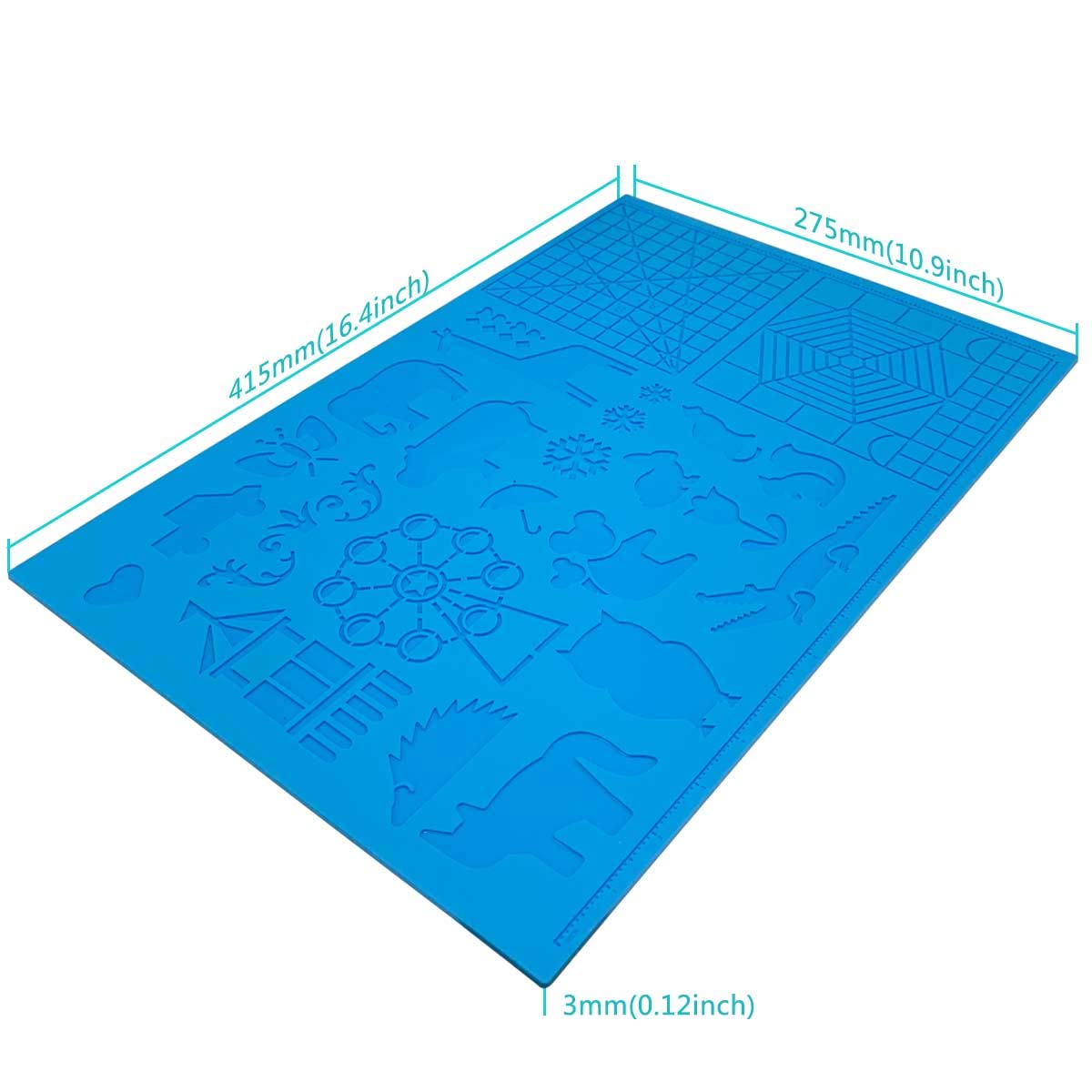 Tapis en silicone pour stylo 3D avec motifs animaux (bleu) – Image 3