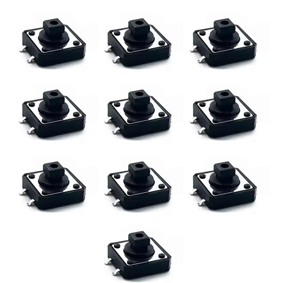 10x Boutons CMS 12x12x7,3mm Micro-interrupteurs pour montage sur carte