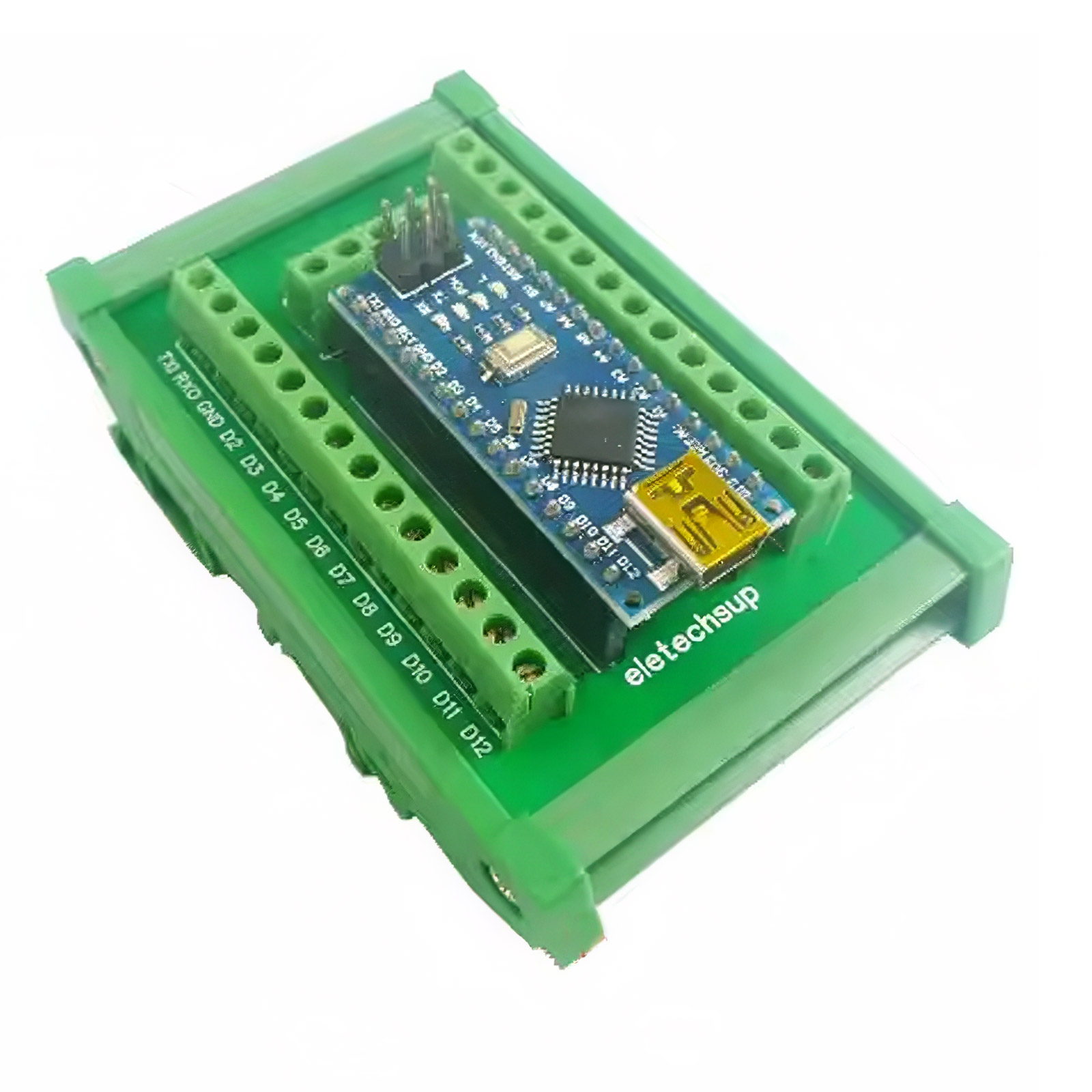 Shield de montage sur rail DIN compatible avec Arduino Nano