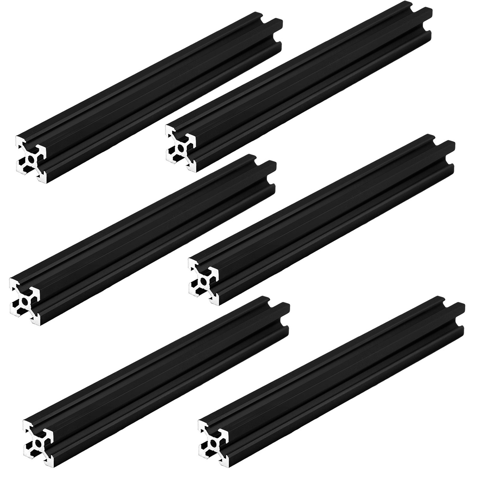 6x profil aluminium V-Slot 2020 1 mètre noir