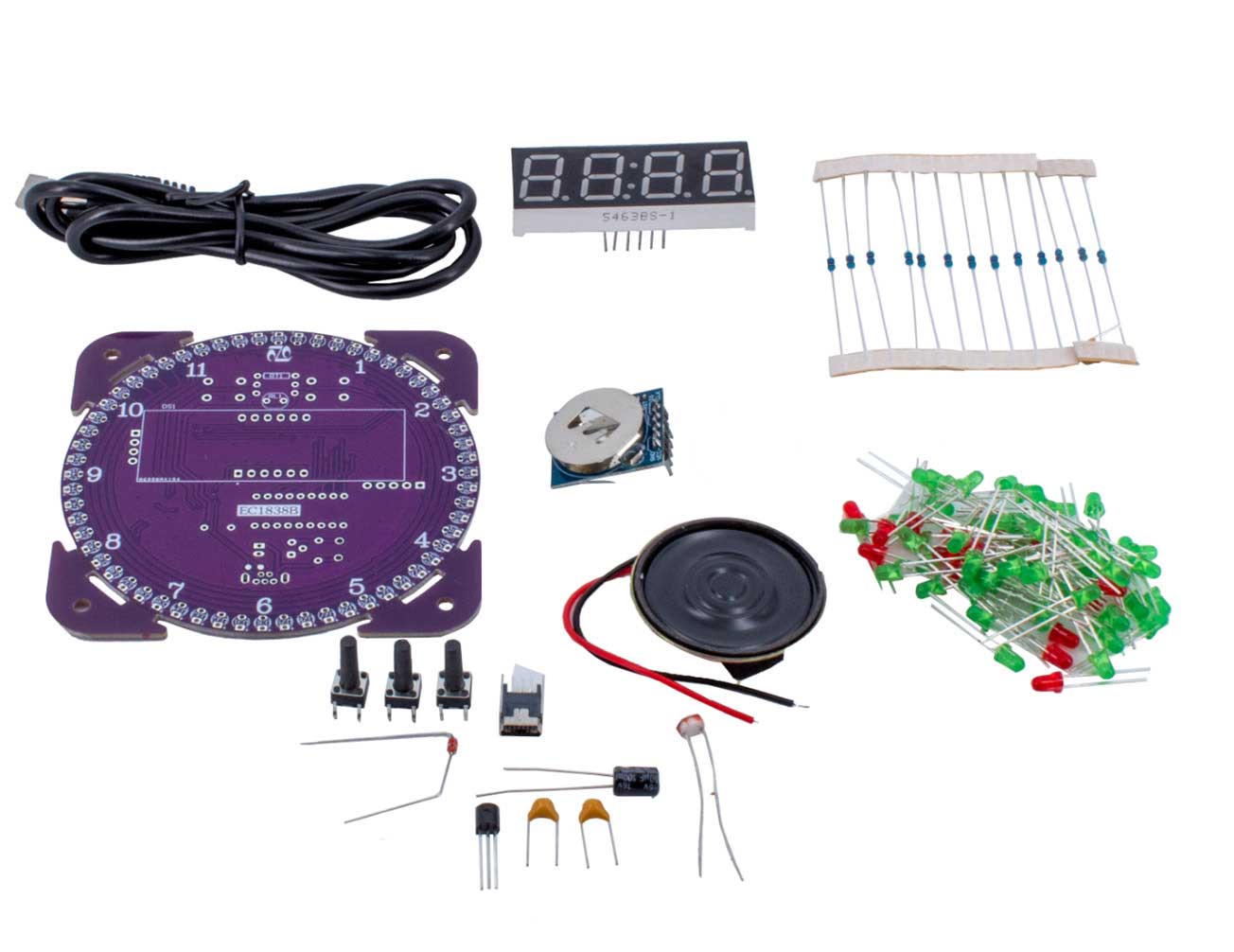 Kit horloge LED rotative DS1302 avec boîtier – Image 9