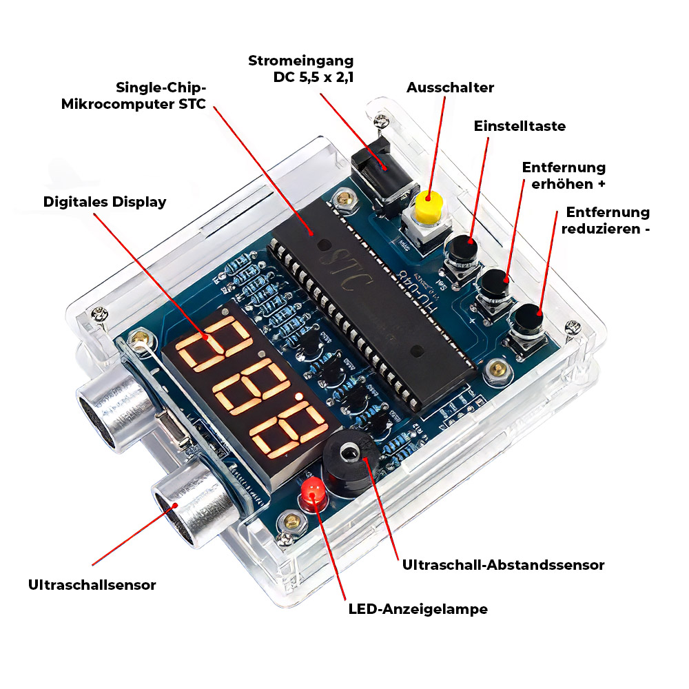 Kit télémètre à ultrasons avec boîtier – Image 4