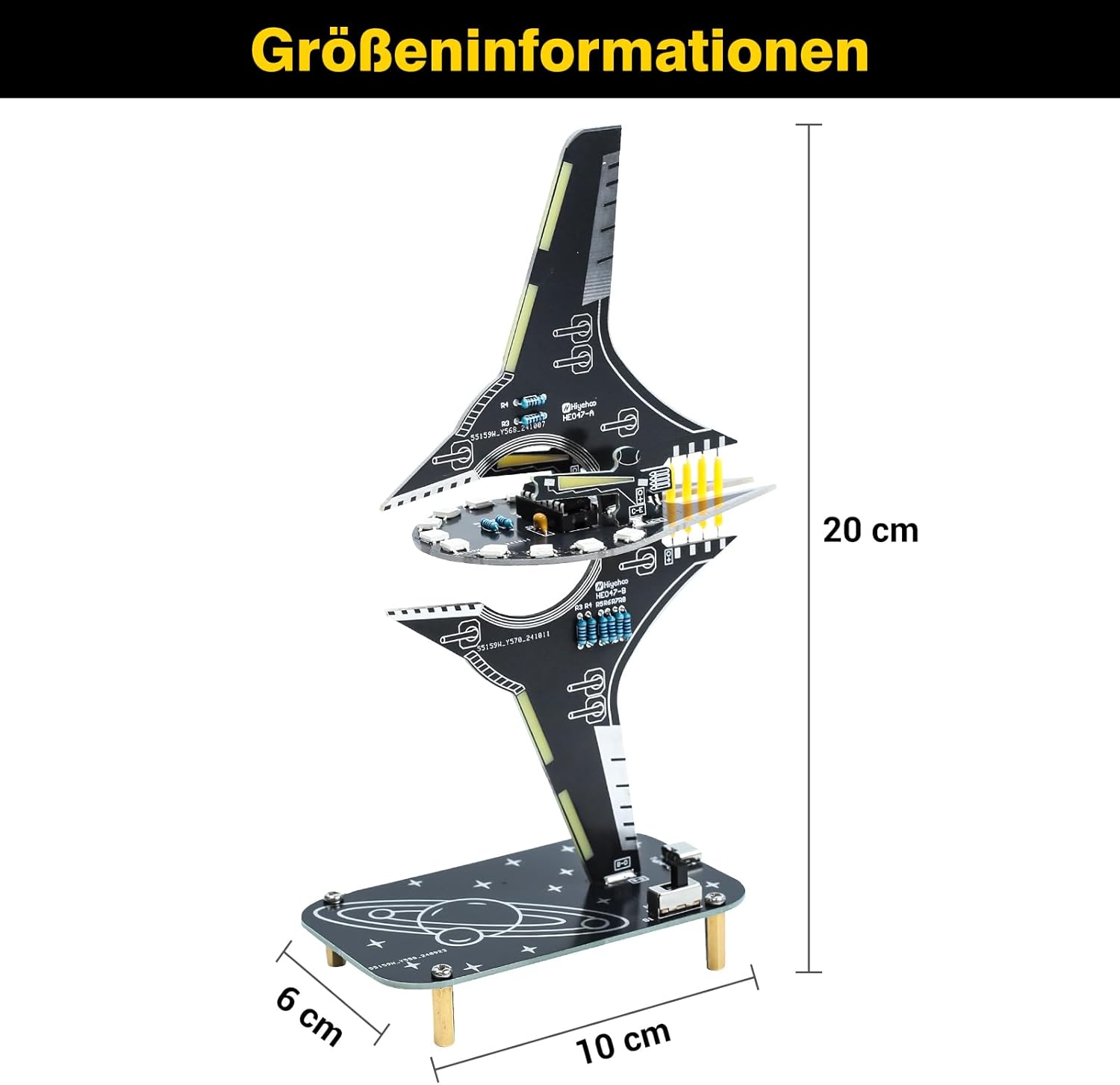 Kit DIY LED vaisseau spatial kit électronique design Spaceship, projet d'apprentissage & idée cadeau – Image 2
