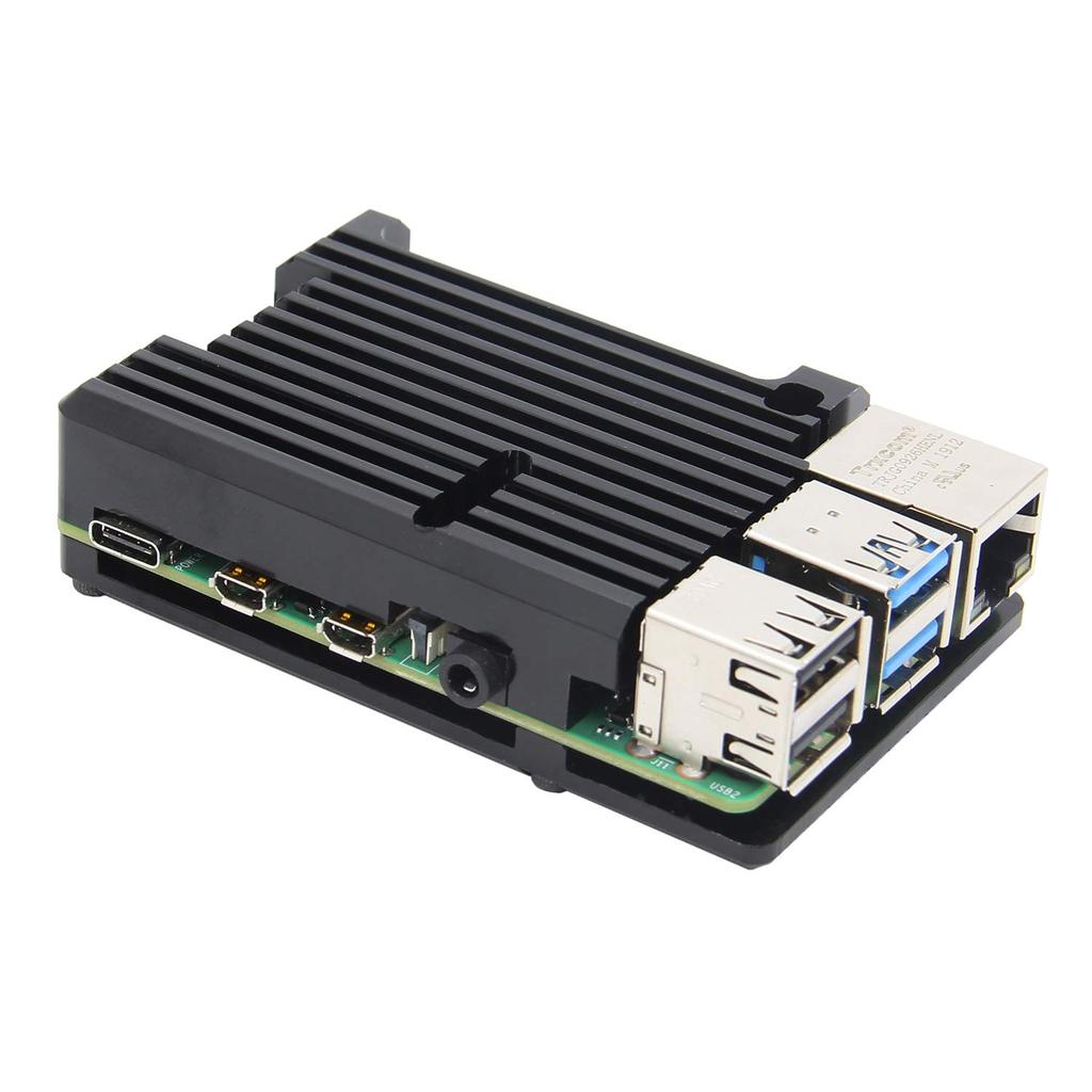 Boîtier Armor en aluminium (noir) pour Raspberry Pi 4B – Image 2