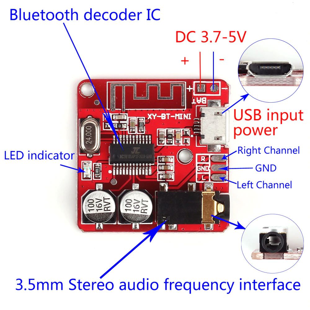 Module décodeur audio Bluetooth 4.1 amplificateur XY-BT Mini – Image 3