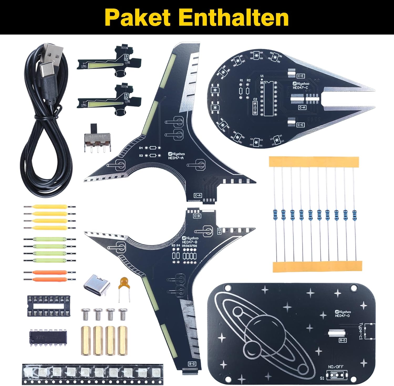 Kit DIY LED vaisseau spatial kit électronique design Spaceship, projet d'apprentissage & idée cadeau – Image 4