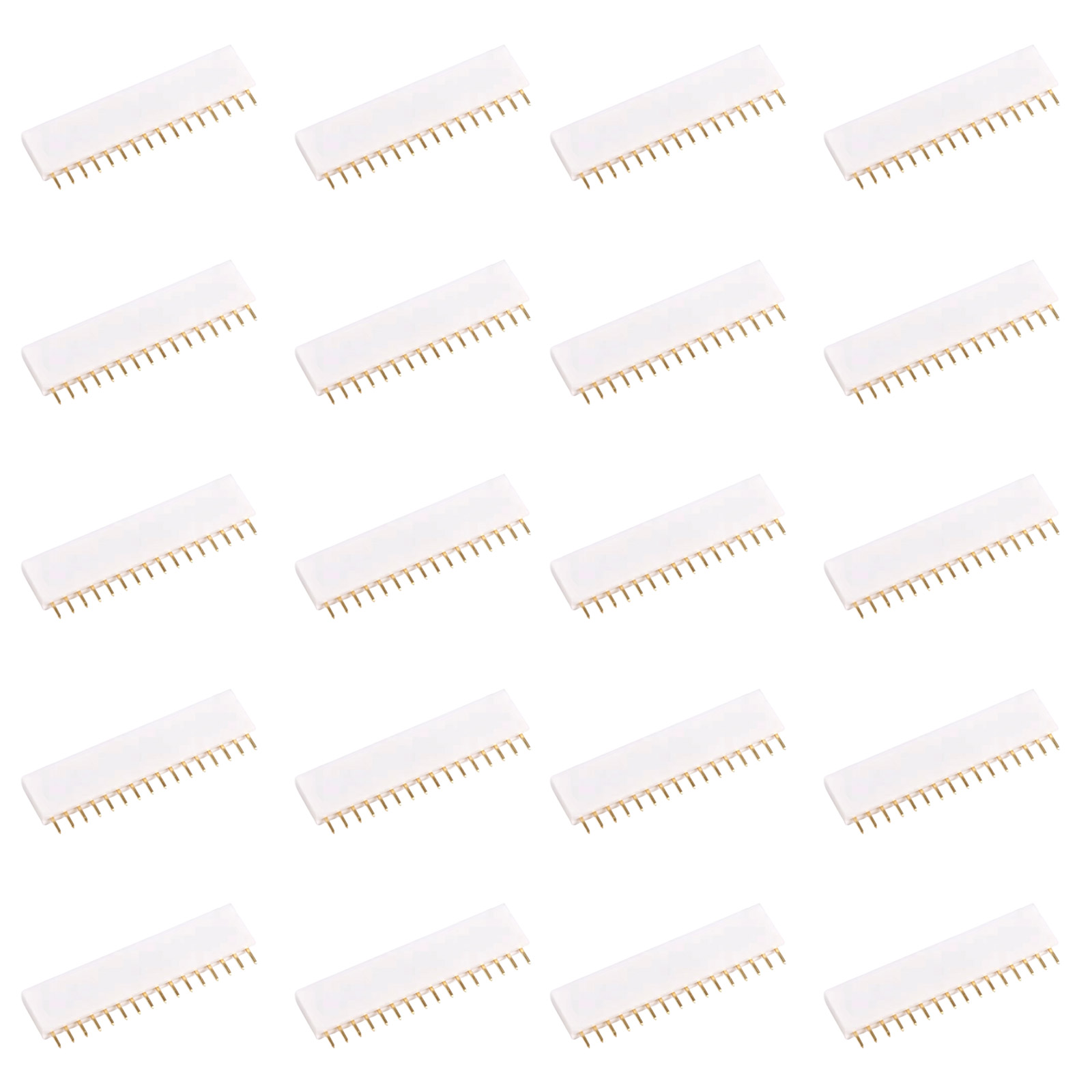 20x barrette femelle 16 broches 2,54 mm blanc