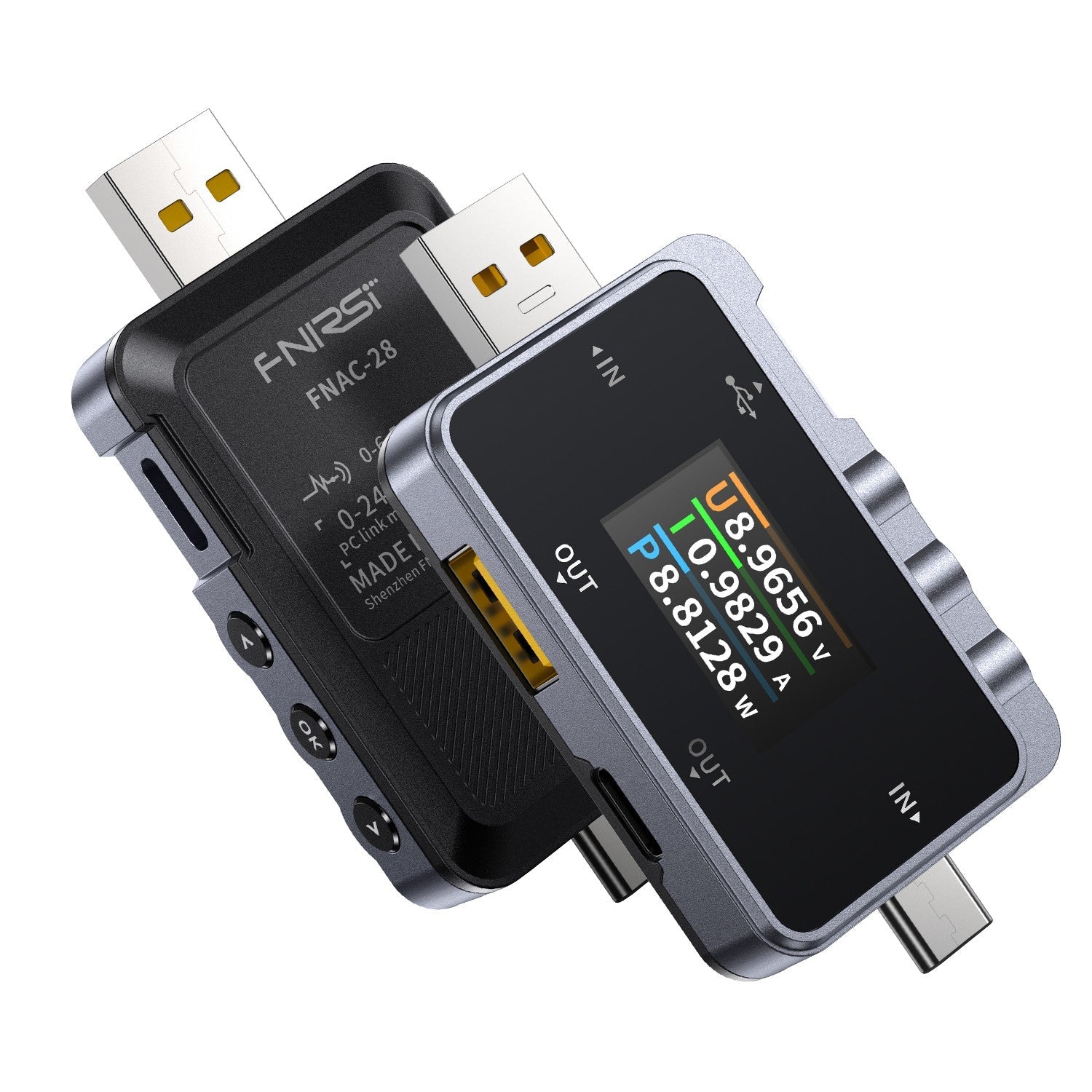 FNIRSI FNAC-28 Testeur USB – Appareil de mesure 2-en-1 pour USB-A et USB-C avec écran TFT