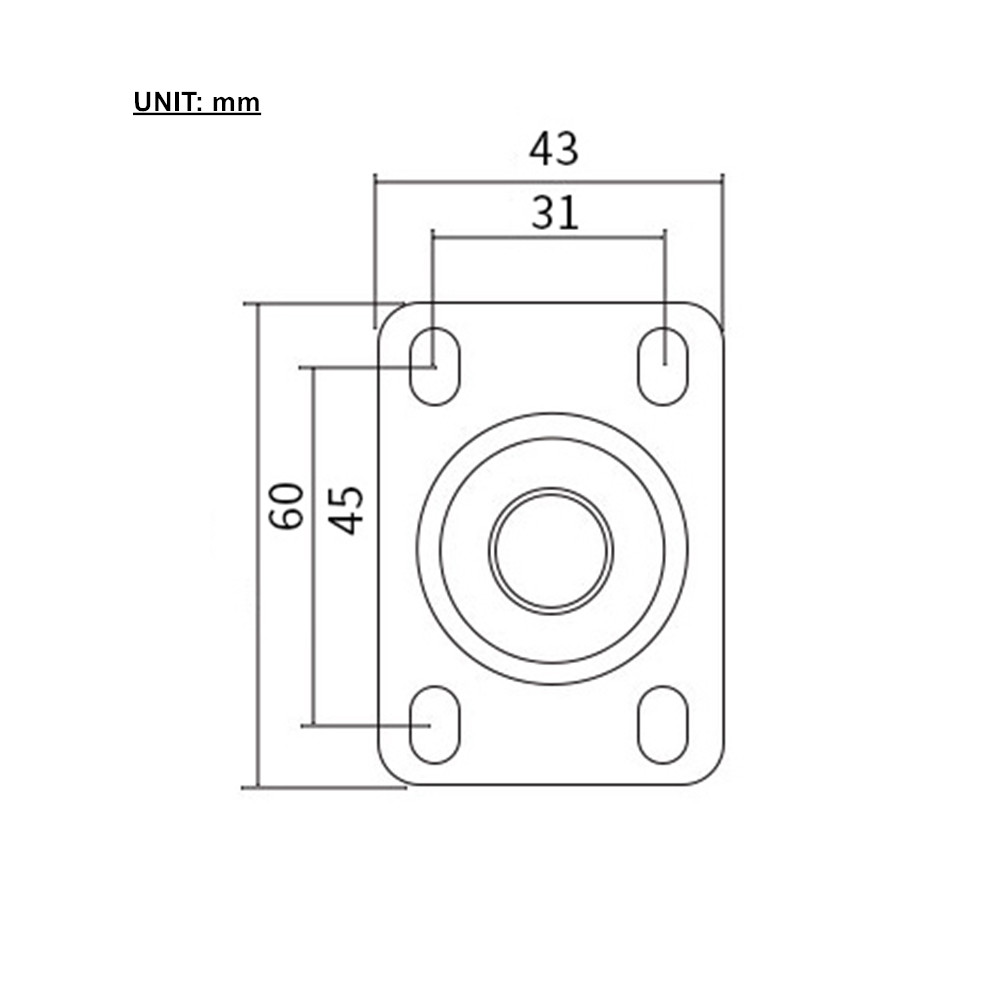 Roulette directionnelle avec frein 1,5" 360° noire – Image 5