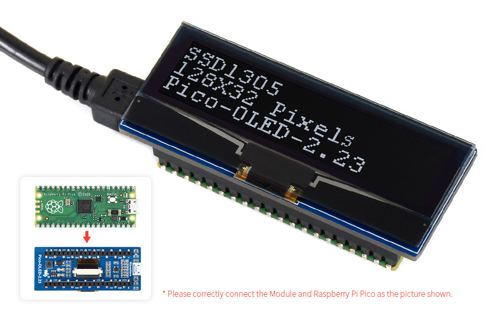Waveshare 2.23" module d'affichage OLED pour Raspberry Pi Pico – Image 6