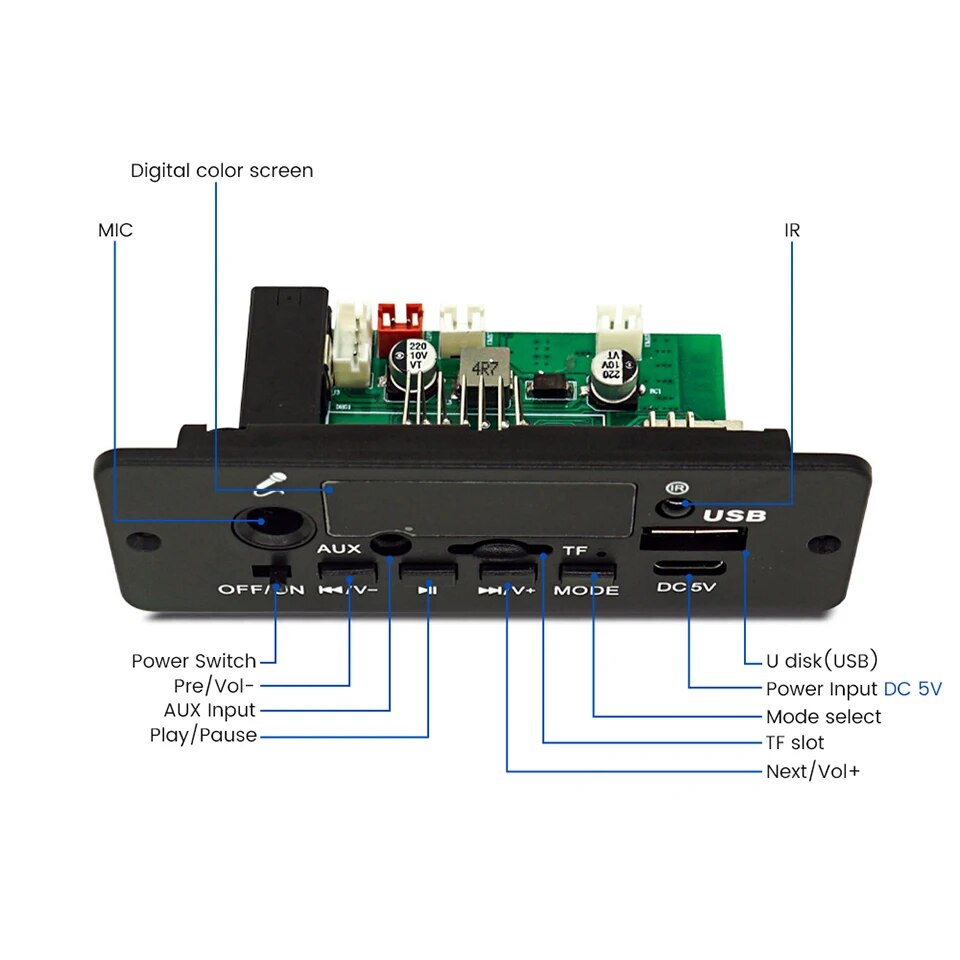 Amplificateur Bluetooth 2*5W 12V Décodeur MP3 Lecteur musical auto Radio FM – Image 7