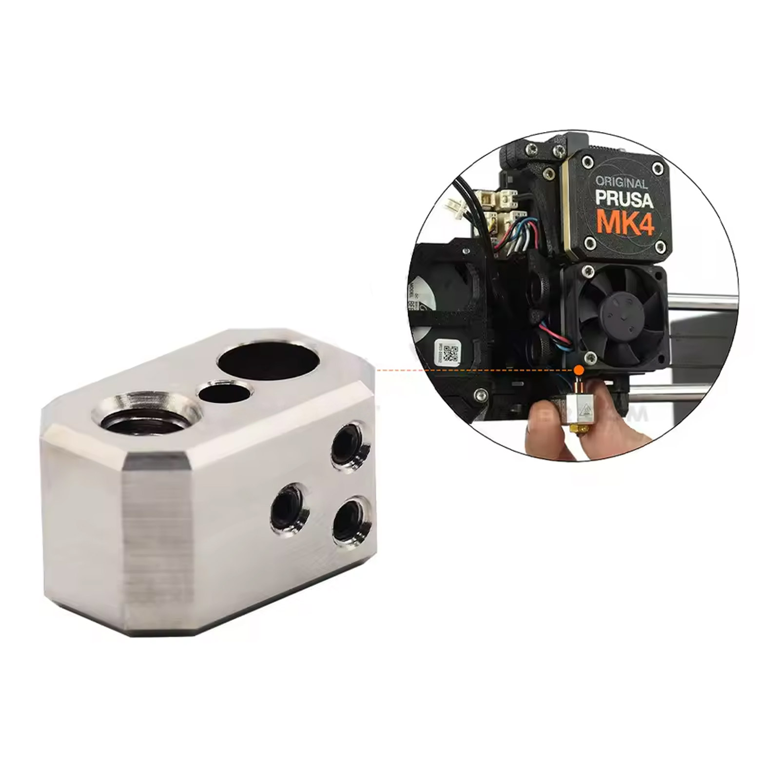 Bloc chauffant en cuivre plaqué compatible avec Prusa MK4 500°C – Image 2