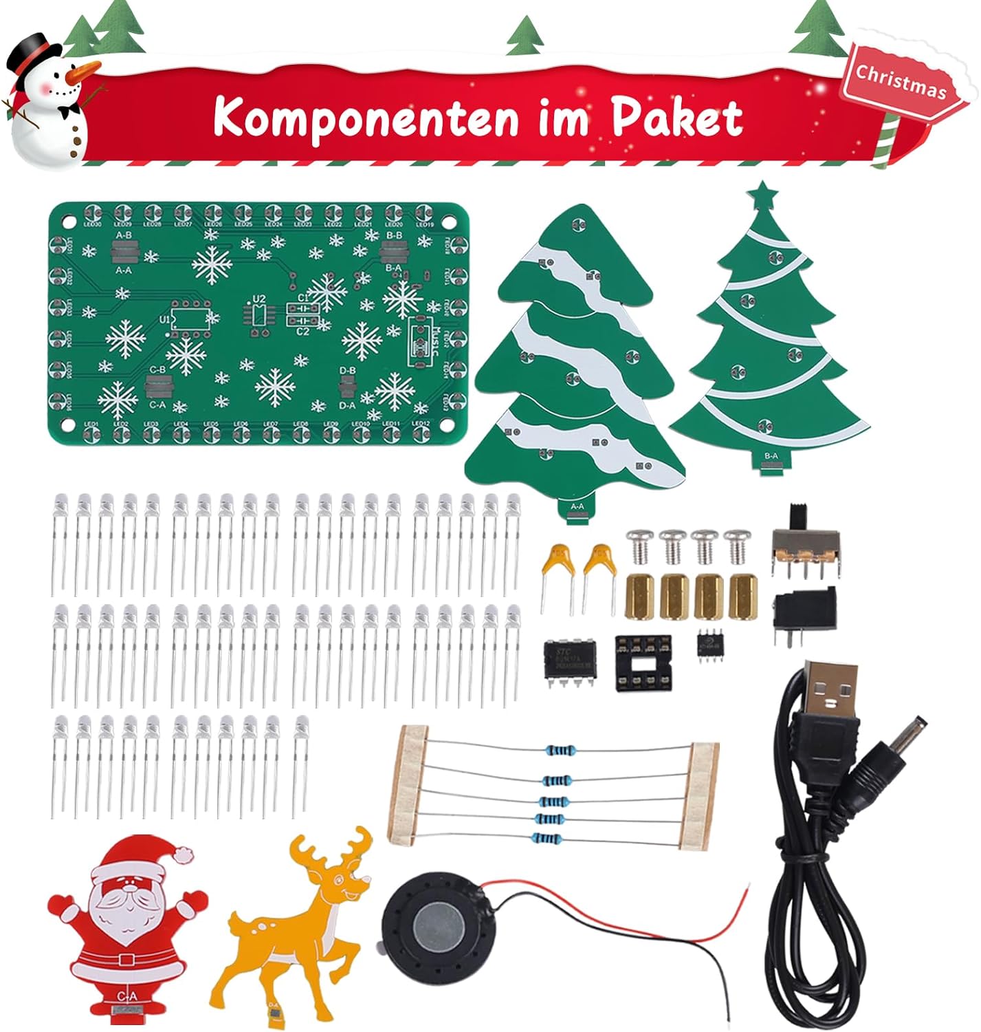 Kit sapin de Noël LED avec musique - Mini forêt de Noël – Image 2