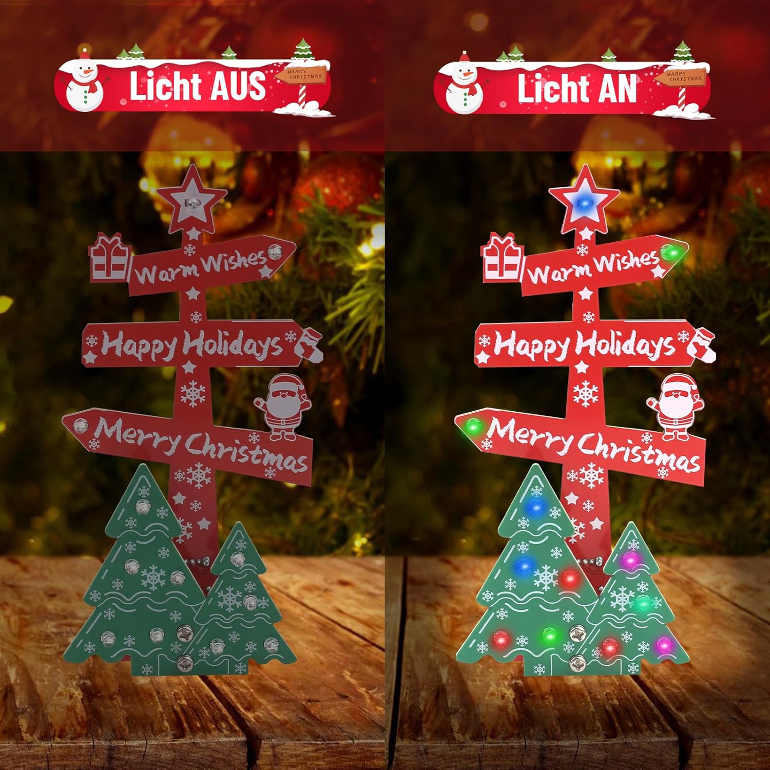 Kit Merry Christmas panneau sapin de Noël avec LEDs colorées – Image 7