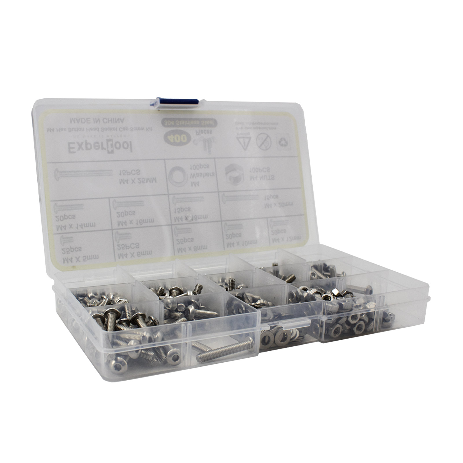 Assortiment de vis à tête lentille hexagonale 400 pièces