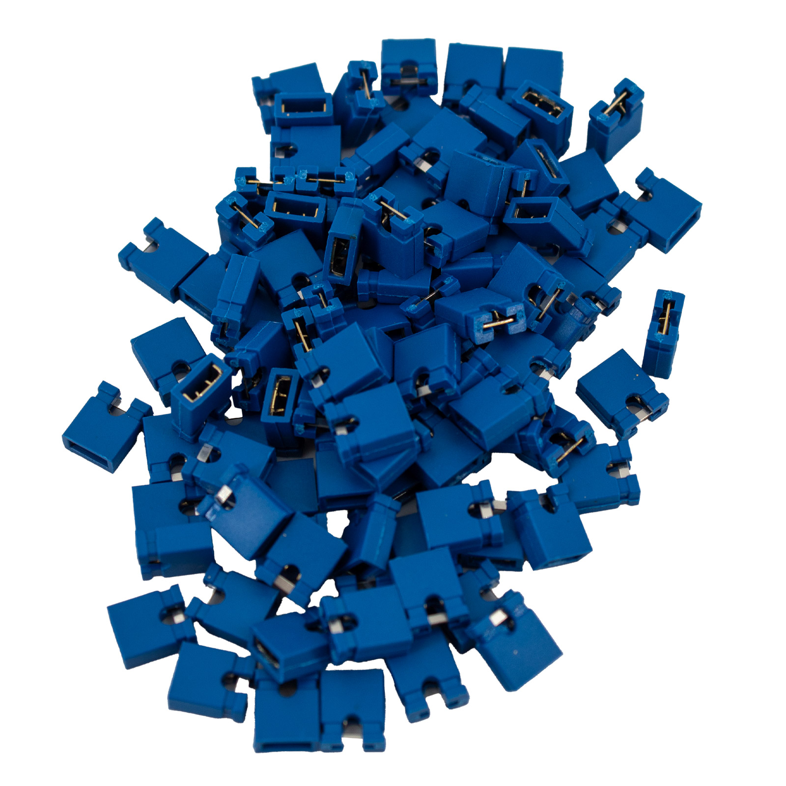 100 cavaliers de court-circuit 2,54 mm bleus