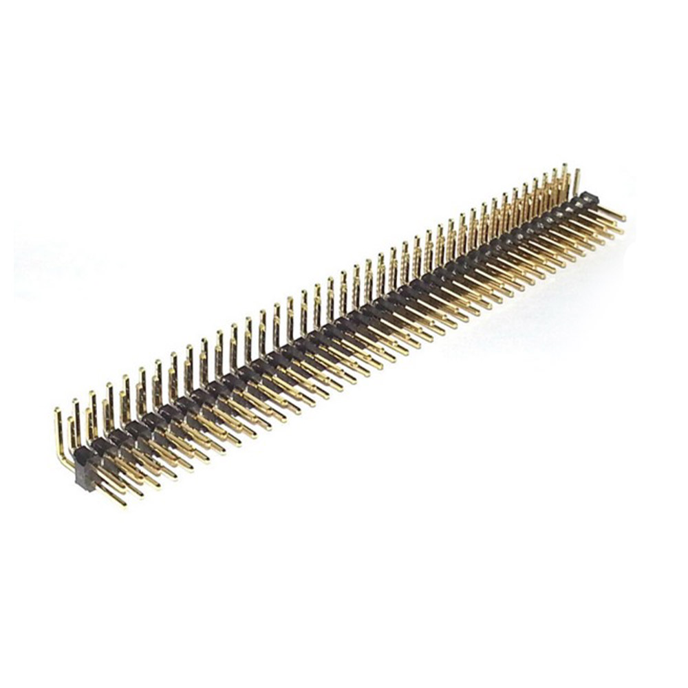 10x barrette mâle 40 broches 2,54 mm double rangée coudée