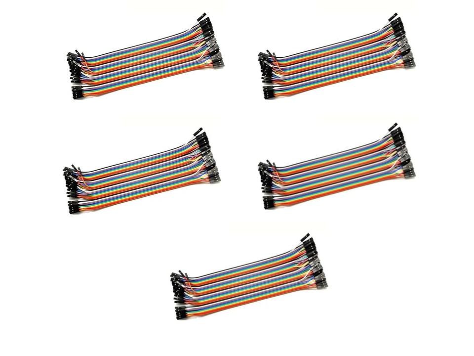 5x câbles Dupont 40 broches femelle-femelle 20 cm