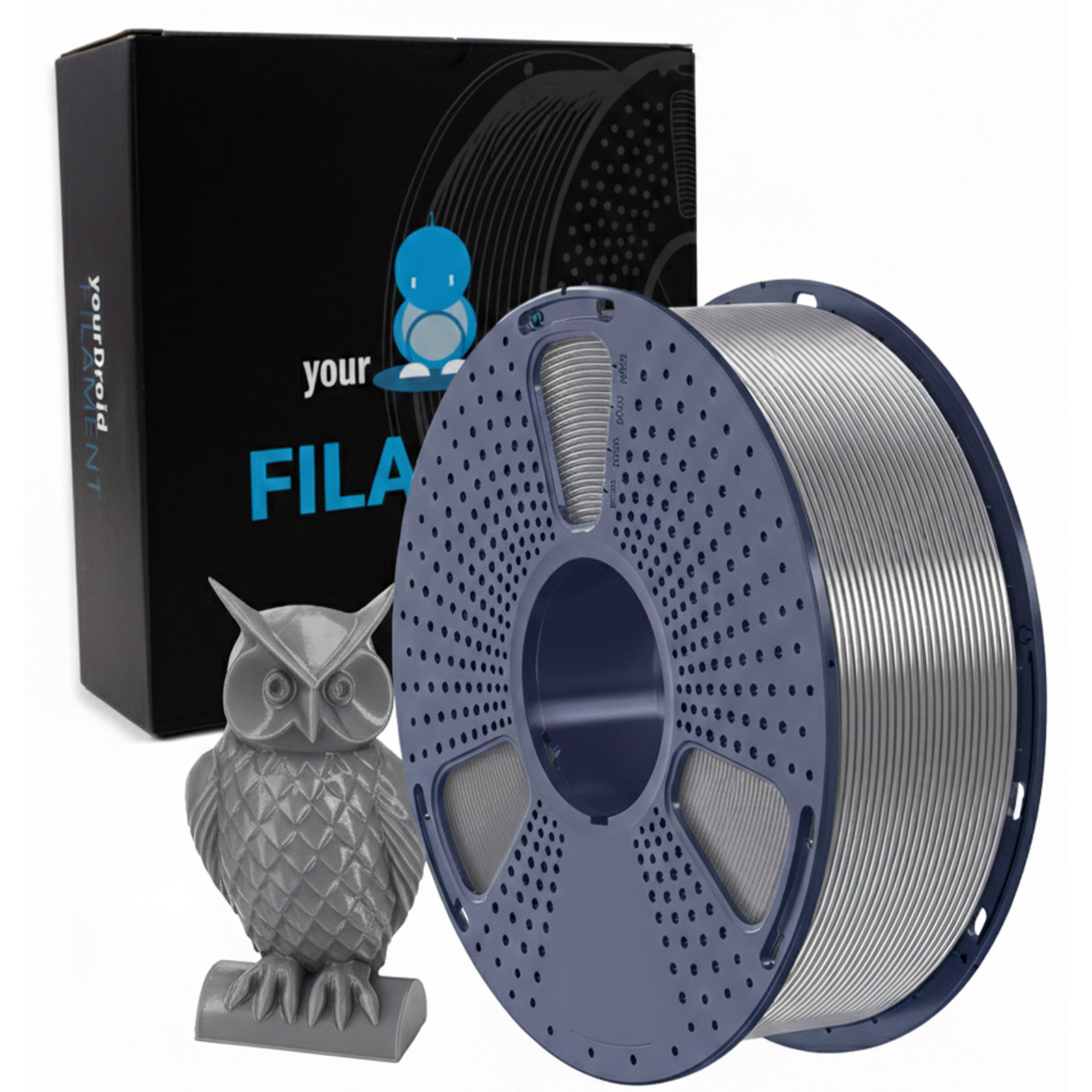 Filament yourDroid BioSilk PLA PLUS Gris 1,75 mm 1 kg