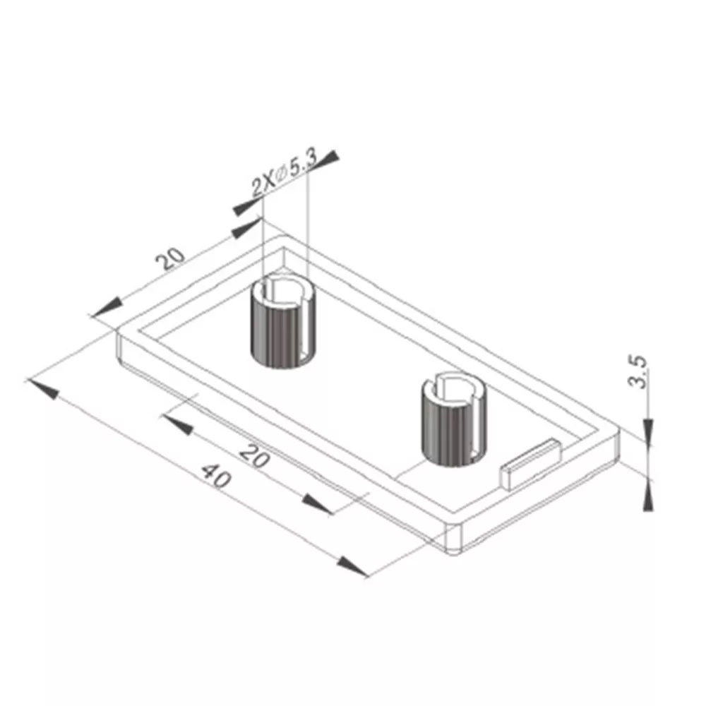 Bouchon pour profilés aluminium V-Slot 2040 noir – Image 2