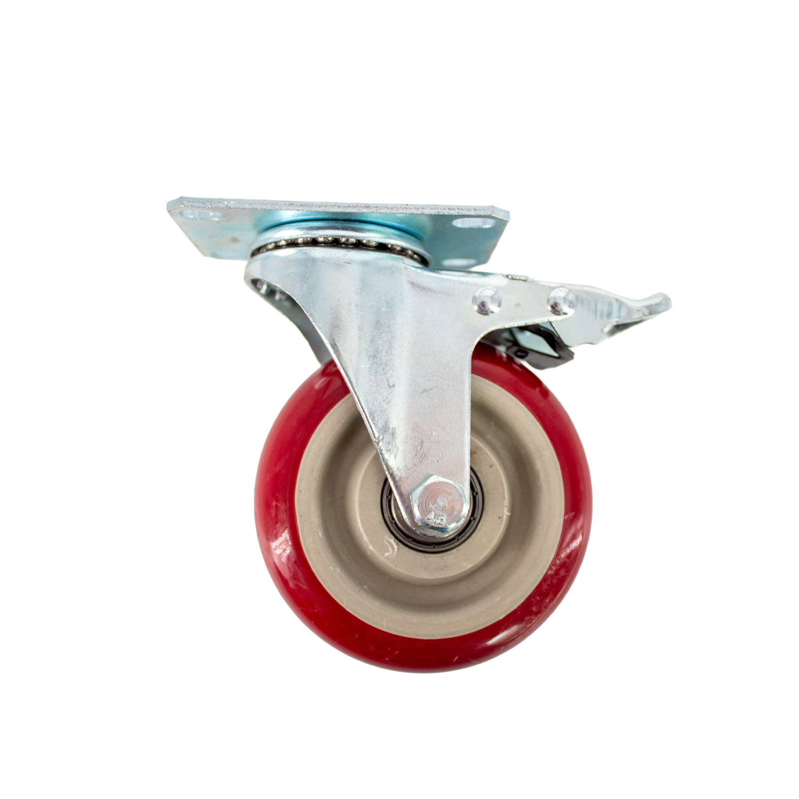 Roulette directionnelle 75 mm 360° avec frein Rouge 90 kg de charge