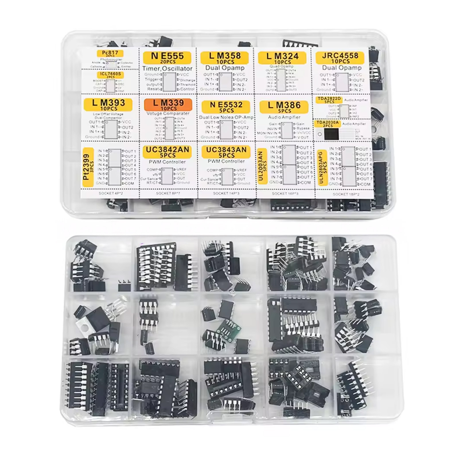 Kit de circuits intégrés DIP 150 pièces en boîte