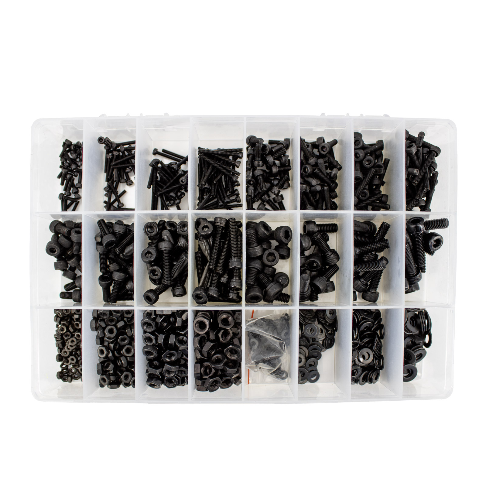 Kit de 1225 vis à tête hexagonale creuse en acier au carbone 12.9 – Image 2