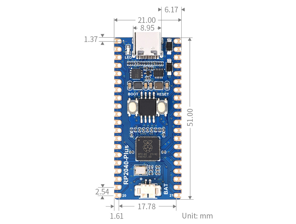 Waveshare RP2040-Plus Microcontrôleur 4 Mo (pré-soudé) – Image 6