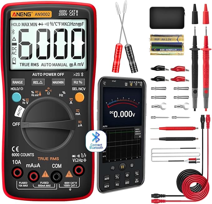 ANENG AN9002 Multimètre numérique Bluetooth TRMS 6000 points